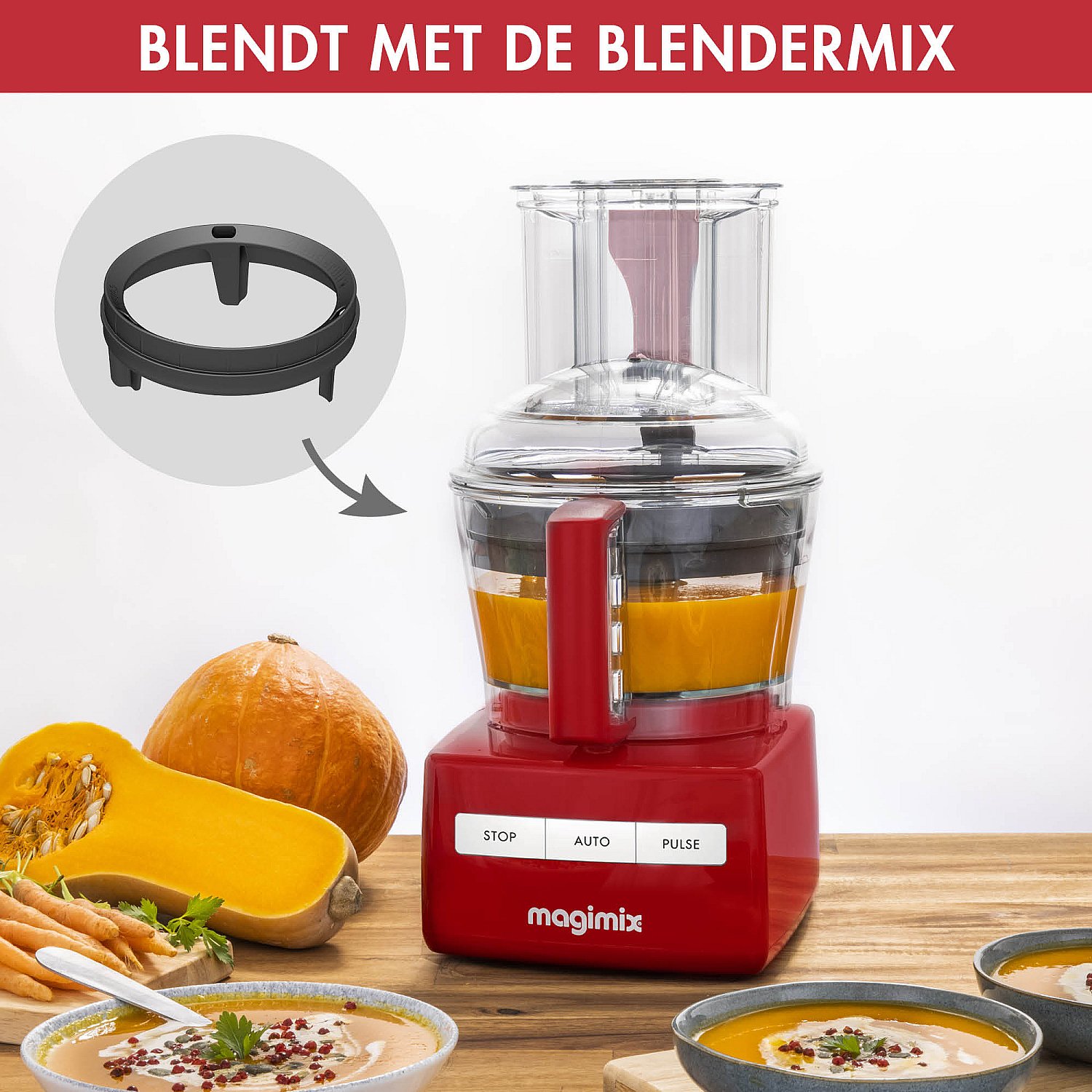 Magimix 3200 XL Compact Food Processor Rood Meesterslijpers.nl